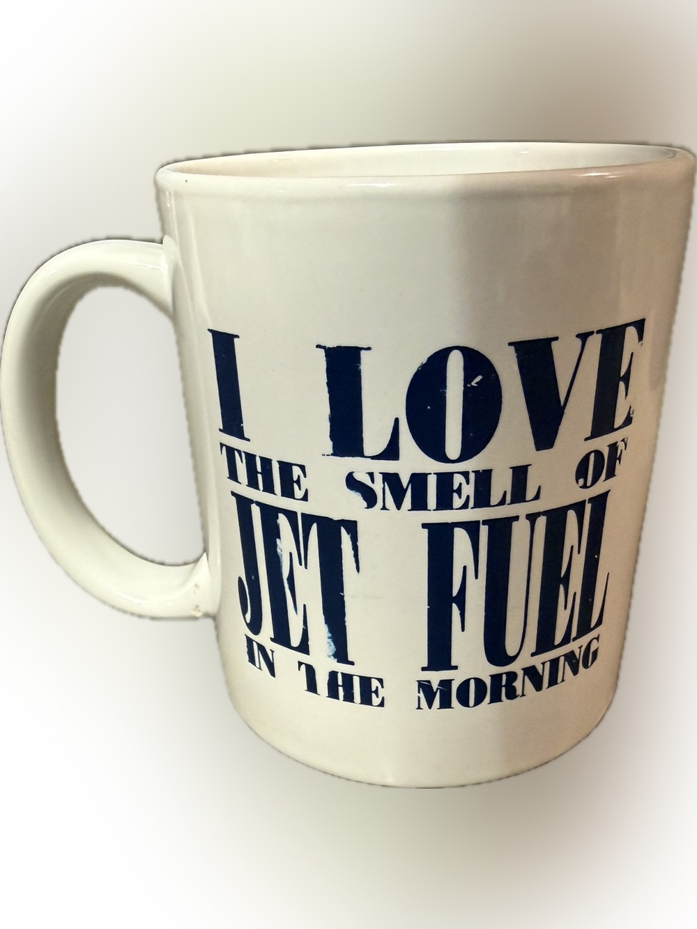 I Love Jet Fuel Pilots White and Blue Logo Ceramic Coffee Mug | 10oz
